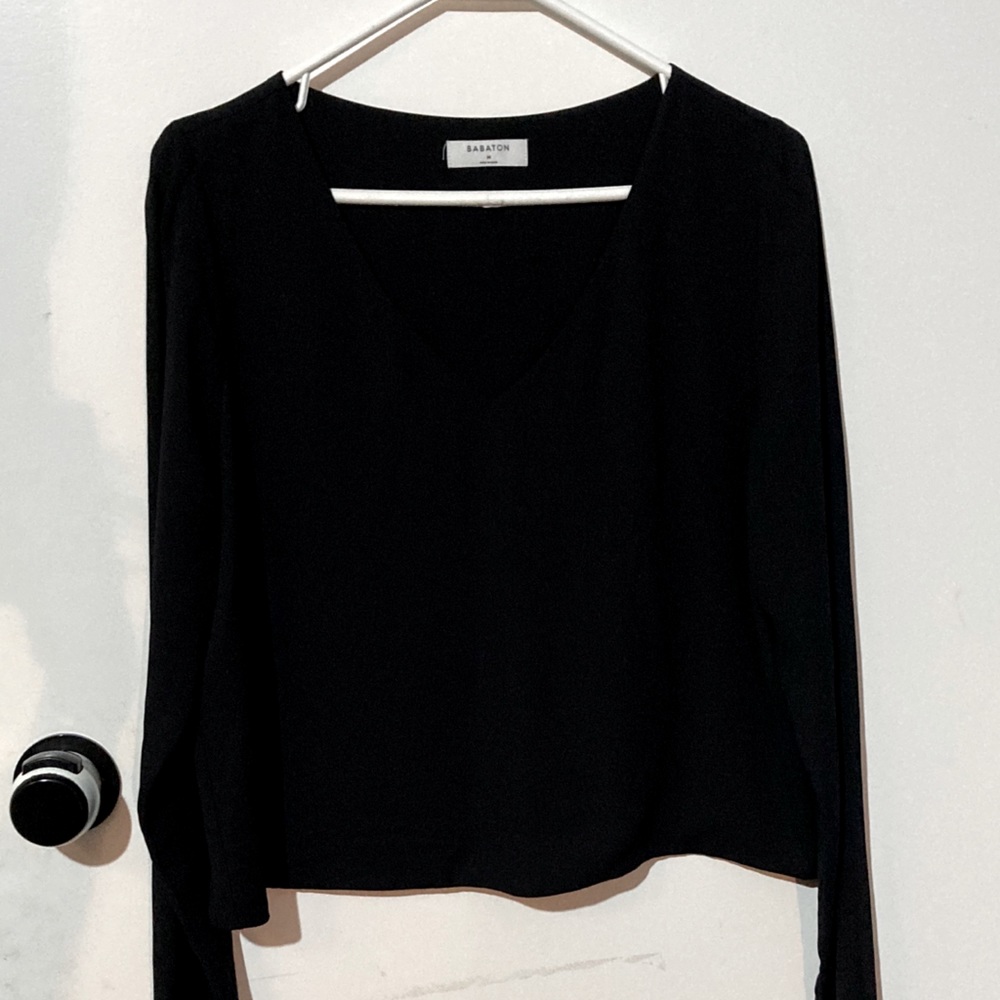 Black V neck Babaton blouse - like new